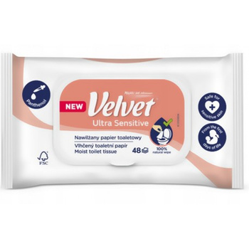 Velvet Ultra Sensitive Nawilżany Papier Toaletowy 48 szt.