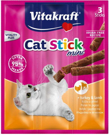 VITAKRAFT CAT STICK MINI indyk i jagnięcina przysmak dla kota 3szt