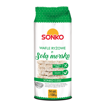 Wafle ryżowe z solą morską 130 g. Sonko