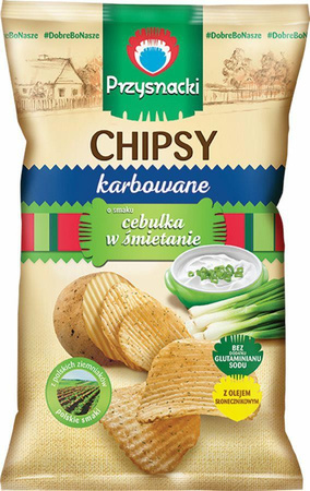 Przysnacki Chipsy karbowane o smaku cebulka w śmietanie 135g