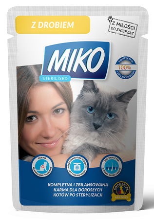 KARES MIKO STERILISED DRÓB MOKRA KARMA DLA KOTA 100G