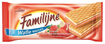 Jutrzenka Wafle Familijne Truskawkowo-Śmietankowe 180G