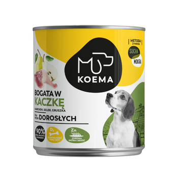 KOEMA Mokra karma dla psa z kaczką, puszka 800g