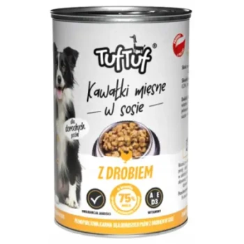 TUF TUF PUSZKA KAWAŁKI MIĘSNE Z DROBIEM DLA PSA 415G