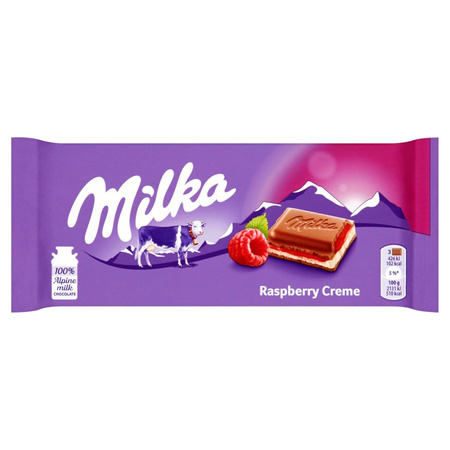 Milka Czekolada mleczna raspberry creme 100G