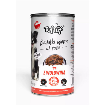 TUF TUF PUSZKA KAWAŁKI MIĘSNE Z WOŁOWINĄ DLA PSA 1250G