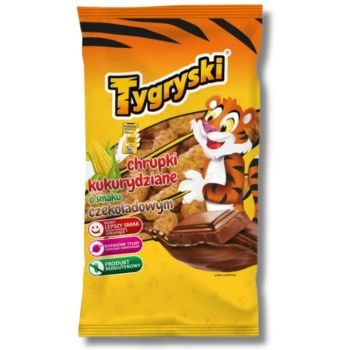 TYGRYSKI CHRUPKI KUKURYDZIANE CZEKOLADOWE 70G
