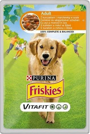 Mokra karma Friskies adult kurczak + marchew w sosie 0,1 kg