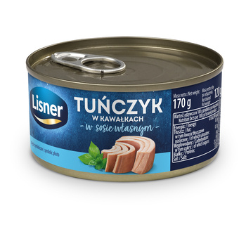 Lisner Tuńczyk kawałki w sosie własnym 170g/120g