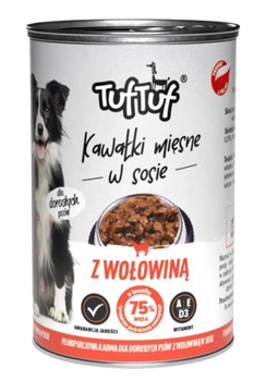 TUF TUF PUSZKA KAWAŁKI MIĘSNE Z WOŁOWINĄ DLA PSA 415G