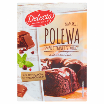 Polewa smak ciemnej czekolady twarda 100g Delecta