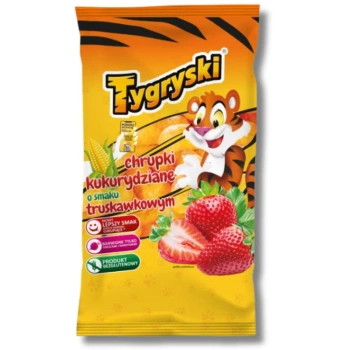 TYGRYSKI CHRUPKI KUKURYDZIANE TRUSKAWKOWE 70G