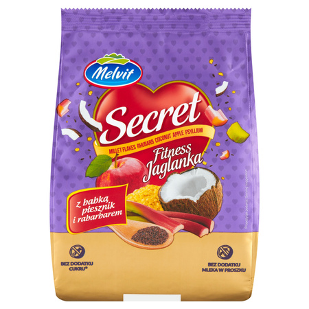 Secret fitness Melvit jaglanka z babką płesznik i rabarbarem 350 g