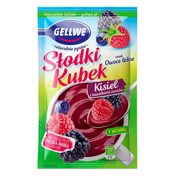 GELLWE KISIEL SŁODKI KUBEK OWOCE LEŚNE 28G
