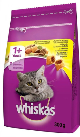 Sucha karma dla kota Whiskas 1+ kurczak 300 g