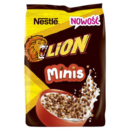 Płatki Śniadaniowe z Czekoladą i Karmelowym Smakiem - Nestle Lion Minis 210g