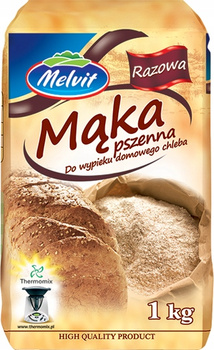 Mąka pszenna razowa do wypieku domowego chleba MELVIT 1 kg
