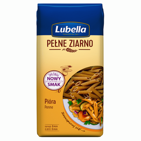 Lubella Makaron Pełne Ziarno Pióra 400 g 