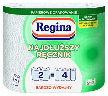 Regina Ręcznik Najdłuższy 2 rolki, 2 warstwy, opakowanie papierowe