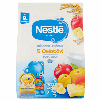 NESTLE Kaszka mleczno-ryżowa 5 owoców po 9 miesiącu 230 g