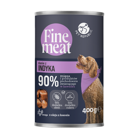 FINEMEAT Karma dla psa, kawałki indyka w sosie 400g [FM004 P]