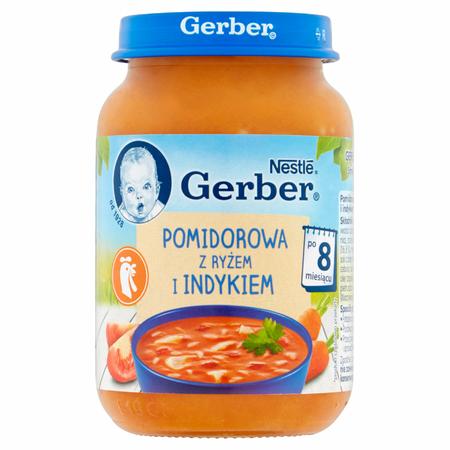 Gerber Zupka pomidorowa z ryżem i indykiem po 8 miesiącu 190 g