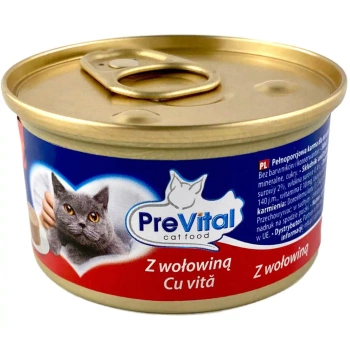 PREVITAL MINI PUSZKA MUS DLA DOROSŁYCH KOTÓW Z WOŁOWINĄ 85G