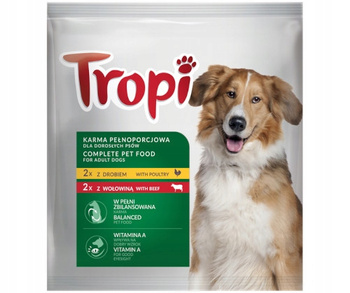TROPI KARMA SASZETKI DLA PSA WOŁOWINA/DRÓB 4X100G