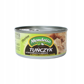 Mondello Tuńczyk w kawałkach w oleju roślinnym z wodą 170g/120g