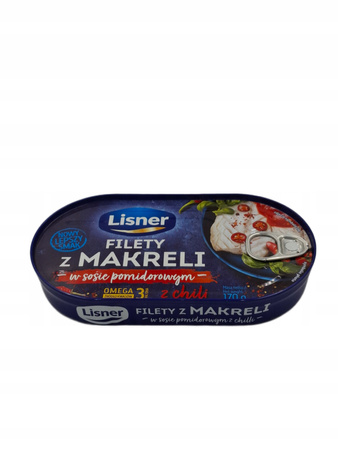 LISNER FILETY Z MAKRELI W SOSIE POMIDOROWYM Z CHILLI 170G