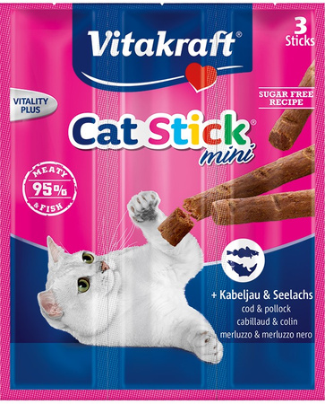 VITAKRAFT CAT STICK MINI dorsz i czarniak przysmak dla kota 3szt