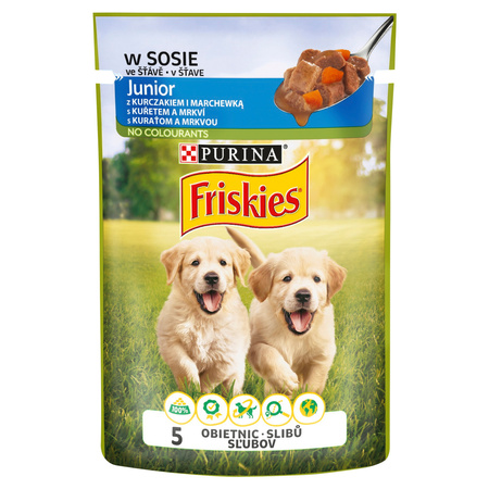 Mokra karma Friskies junior kurczak + marchew w sosie 0,1 kg