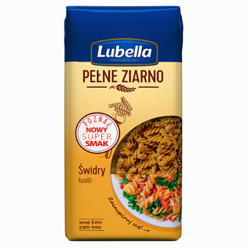 Lubella Makaron Pełne Ziarno Świdry 400 g