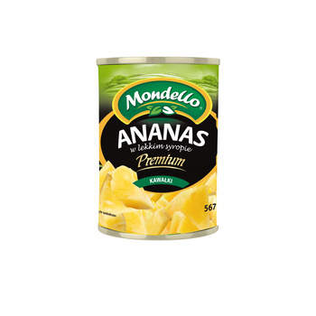 ANANAS KAWAŁKI W LEKKIM SYROPIE MONDELLO 567G