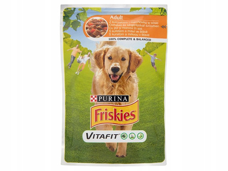 Mokra karma Friskies adult kurczak + marchew w sosie 0,1 kg