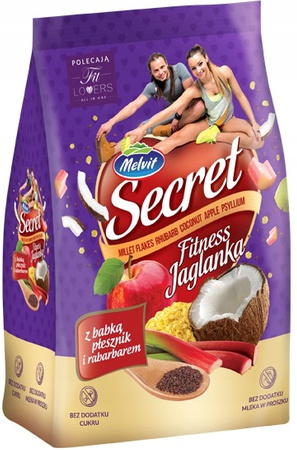 Secret fitness Melvit jaglanka z babką płesznik i rabarbarem 350 g