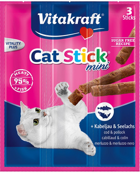 VITAKRAFT CAT STICK MINI dorsz i czarniak przysmak dla kota 3szt