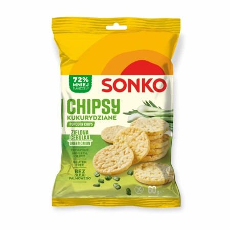 Sonko Chipsy kukurydziane o smaku zielonej cebulki 60g