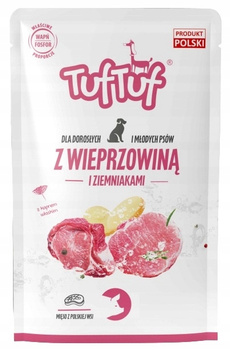 TUF TUF SASZETKA MIELONKA Z WIEPRZOWINĄ DLA PSA 500G
