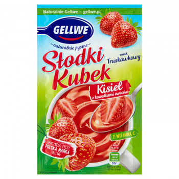GELLWE KISIEL SŁODKI KUBEK TRUSKAWKOWY 28G