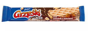 GRZEŚKI GOFREE CZEKOLADA Z ORZECHAMI 33G