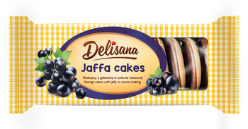 Delisana Ciastka Jaffa cakes z galaretką o smaku czarnej porzeczki 135G