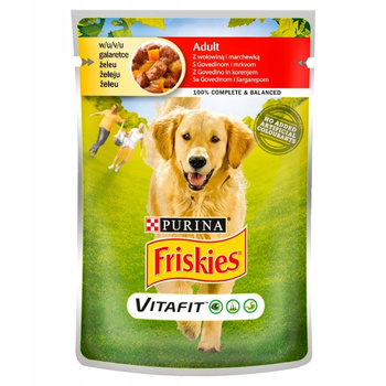 Mokra karma Friskies adult wołowina + marchew w galarecie 0,1 kg