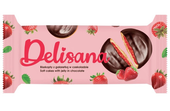 Delisana Ciastka Jaffa cakes z galaretką o smaku truskawkowym 135G