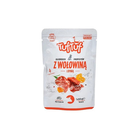 TUF TUF SASZETKA MIELONKA Z WOŁOWINĄ DLA PSA 500G