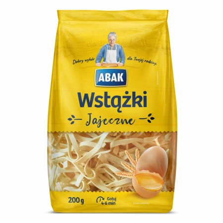 MAKARONY POLSKIE MAKARON WSTĄŻKI JAJECZNE ABAK 200G