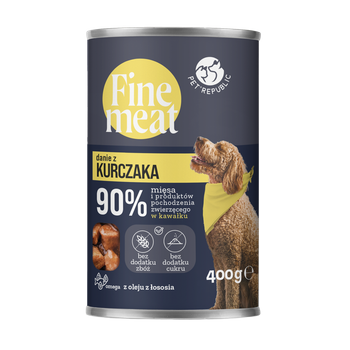 FINEMEAT Karma dla psa, kawałki kurczaka w sosie 400g [FM003 P]