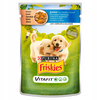 Mokra karma Friskies junior kurczak + marchew w sosie 0,1 kg