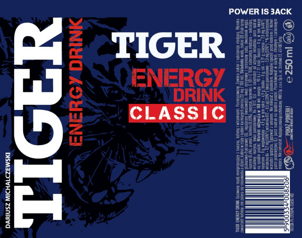 Tiger Energy Drink Gazowany napój energetyzujący 250 ml