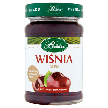 Dżem wiśniowy Bifix 290G - Naturalny, Intensywny Smak Wiśni, Bez Dodatku Konserwantów, Idealny do Kanapek i Deserów
